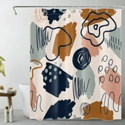HVEST Boho Shower Curtain for Bathroom Decor,Abstract Floral Geotetric Pattern Bathroom Curtain,Modern Aesthetic Bath Curtain Polyester Fabric Bath Accessories with Hooks,60x72 Inches