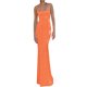 thumbnail image 1 of VISgogo Vestido largo casual para mujer, sin mangas, sin espalda, corte bajo, estampado floral, vestido de tirantes con vendaje en la espalda VISgogo moda, 1 of 4