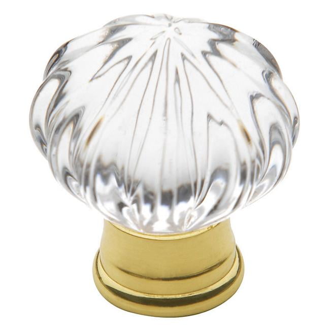 Baldwin 4326030 1 in. Crystal Round Knob, Polished Brass
