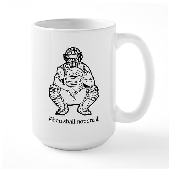 CafePress - Thou Shall Not Steal 15 Oz Ceramic Mug - 15 oz Ceramic Large White Novelty Mug