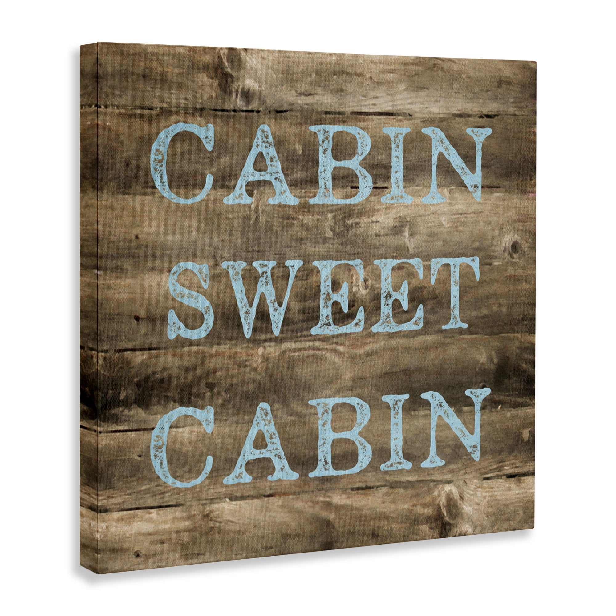 Stupell Industries Sweet Cabin Distressed Rustic Text & Numbers Painting Wrapped Canvas Art Print Wall Art, 30 x 30