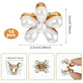 thumbnail image 2 of 10Pcs Small Mini Pearl Claw Clips with Flower Design, Hair Pins Hair Accessories for Women Girls, Bridal Wedding, 2 of 7
