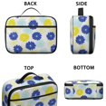 thumbnail image 3 of Geometric Flower and Dahlia White Insulated Lunch Bag Teens,Bento School Lunch Bag for Teens for Work,Picnic or Travel 10.6x7.7x4.3 Inches,12 Can Capacity, 3 of 6