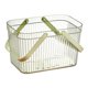 thumbnail image 2 of Cesta Organizadora De Baño De Gran Capacidad Con Boca Ancha, Orificio De Drenaje, Diseño Elegante A Rayas Transparentes, Organizador De Almacenamiento De Ducha Con Asa Para, 2 of 8