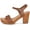 Tan Pu, variant on - Stage - Women's Wedge Heel Platform Sandals with Ankle Buckle and Studded Open Toe Design (White Pu, 9)