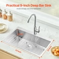 thumbnail image 2 of VEVOR 33" Kitchen Sink Top Mount Single Bowl Drop-In Basin Stainless Steel Bar, 2 of 9