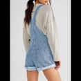 thumbnail image 4 of Pantalones Cortos Vaqueros para Mujer, de Verano Informales, Holgados, Ajustables, con Tirantes. Azul M, 4 of 8