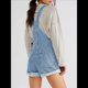 thumbnail image 4 of Pantalones Cortos Vaqueros para Mujer, de Verano Informales, Holgados, Ajustables, con Tirantes. Azul XXL, 4 of 8