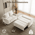 thumbnail image 3 of Rophefx 3-in-1 Pull Out Sofa Bed, Futon Sofa, Convertible Chenille Sleeper Chair Bed for Living Room,White, 3 of 8
