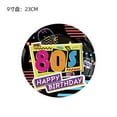 thumbnail image 2 of 80s retro party tableware, atmosphere decorations, banners, paper cups, inserts, paper plates, tablecloths, paper, 2 of 5