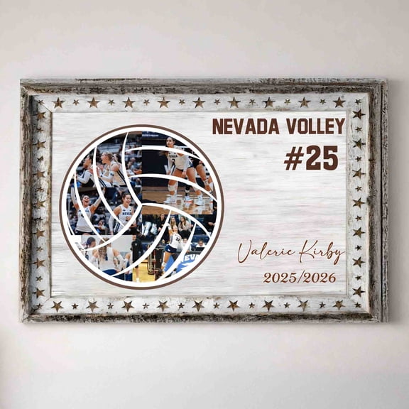 Customizaholic Personalized Volleyball Photo Collage Wall Art Decor Team Sports Memory Custom Name