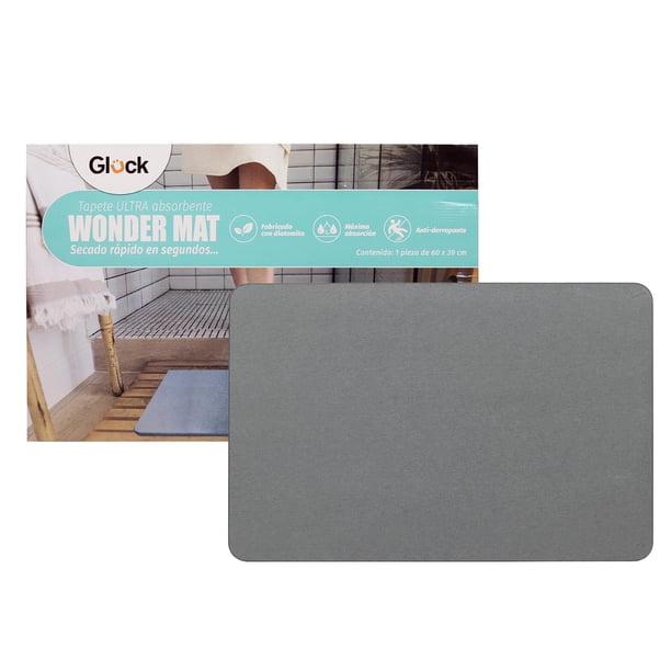 Tapete ultra absorbente de diatomita Wonder Mat Glück, Tapete de baño antideslizante, secado rápido, Tapete de piedra, Tapete de diatomita, gris, ultra absorbente, tapet