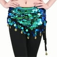 thumbnail image 2 of zhi Women's Ornate Belly Dance Waist Skirt - Dance Practice & Events，Green，Free Size, 2 of 3