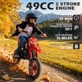 thumbnail image 3 of Gpower Gasoline 49cc Dirt Bike for Kids 6-15,2-Stroke Gas Power Mini Dirt Bike,Red, 3 of 10