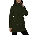 thumbnail image 2 of Women's Fleece-Lined Softshell Jacket with Hood, Waterproof Windproof Winter Coat, Adjustable Drawstring Waist & Multiple Pockets, Warm Long Jacket for Hiking, Running & Outdoor Activities, 2 of 8