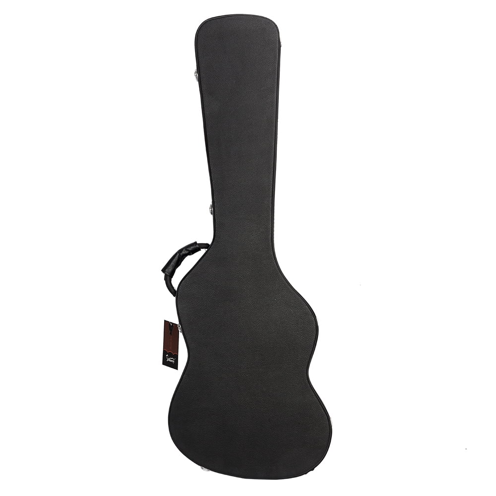 Glarry F-Style Mandolin Hard Shell Case - Leather & Wood Construction, Plush Interior, Microgroove Pattern
