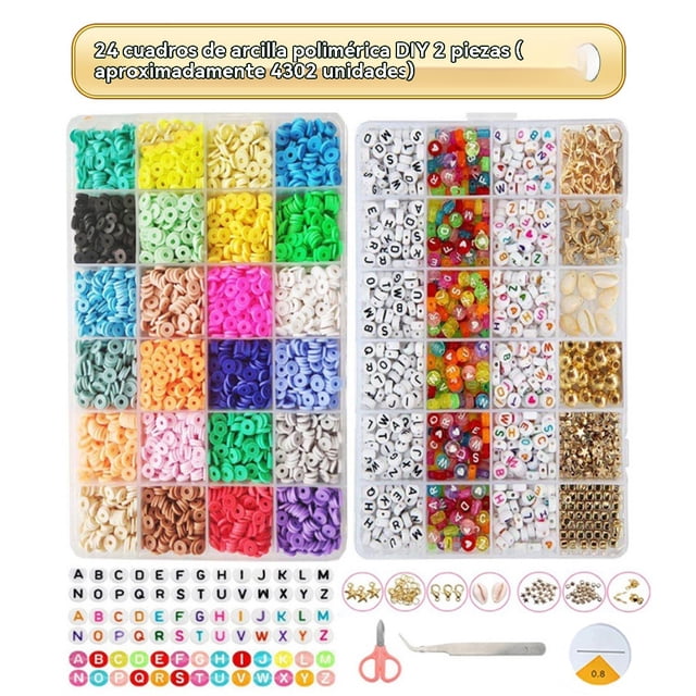 Kit de Manualidades de Joyas con Cuentas de Arcilla para Hacer Pulseras, 4302 Piezas: Pulseras, Collares y Regalos de Manualidades, Ideal para Preadolescentes, Niñas y Niños de 8 Años+