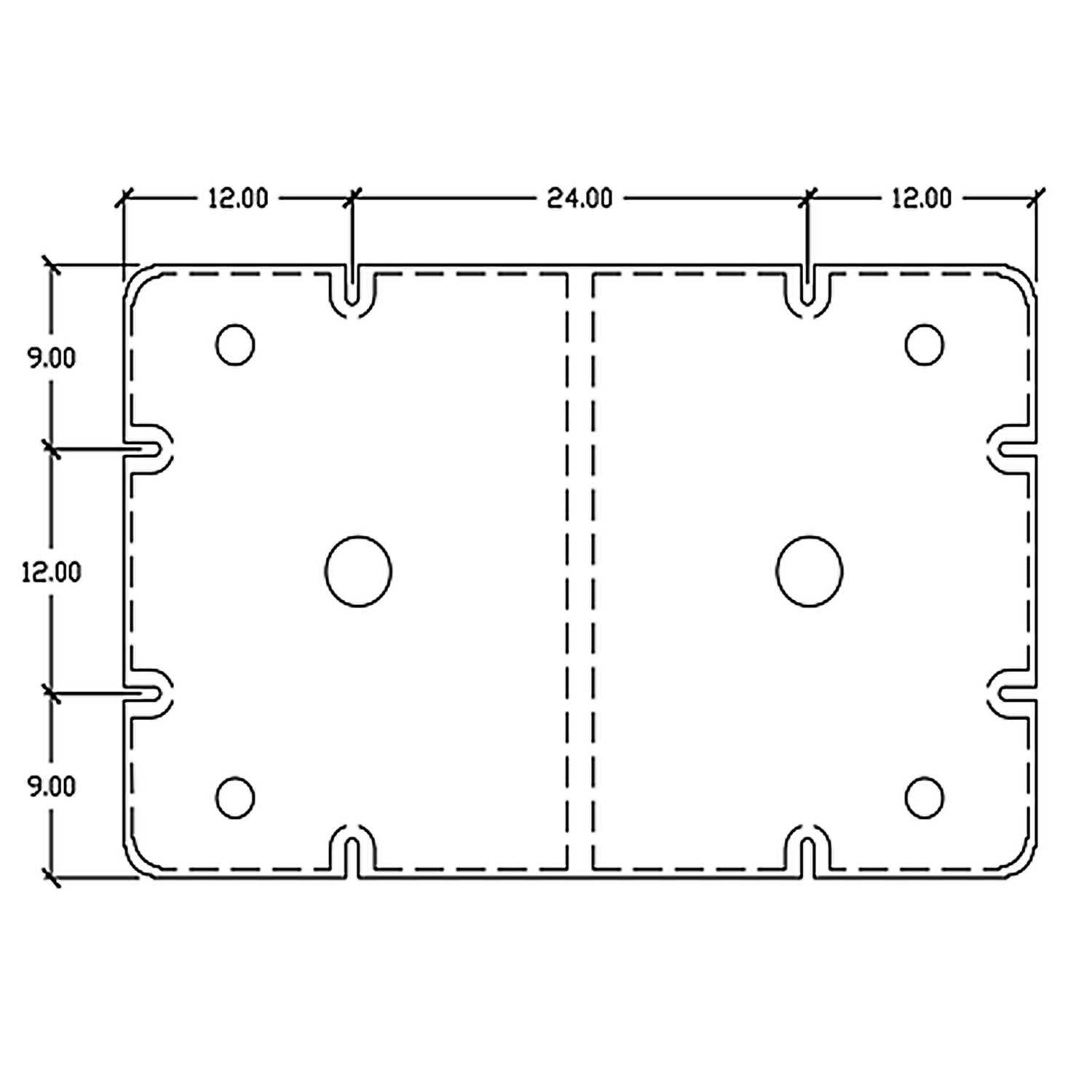 Multinautic Eagle Floats 30 in. x 48 in. x 12 in. Medium Freeboard Foam Filled Heavy Duty Dock Float Drum