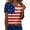 Dark Blue, variant on 250th Anniversary USA Women's T-Shirt, Patriotic V-Neck Short Sleeve Top, 1776 Independence Day Henley Shirt, American Flag Stars and Stripes Commemorative Tee