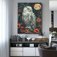 thumbnail image 4 of Susaid Moon Flower White Owl Pattern Vertical Canvas Wall Decor 12x16in - Waterproof with Wood Frame & Damage-Free Hanging Kit, 4 of 8