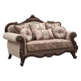 thumbnail image 3 of HomeRoots 347246 38 x 69 x 45 in. Fabric Walnut Upholstery Wood Leg & Trim Loveseat with 6 Pillows, 3 of 3