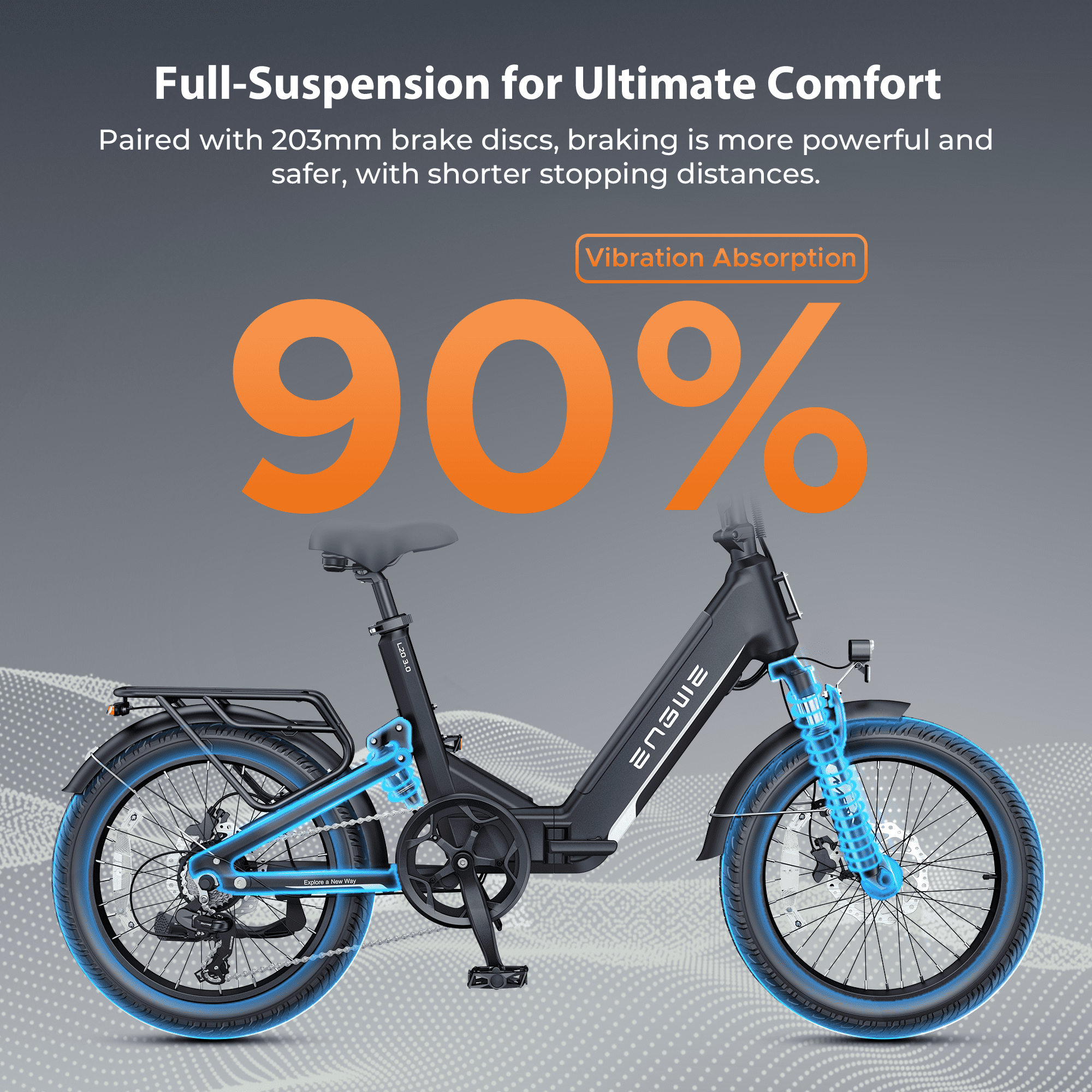 ENGWE Electric Bike for Adults, UL2849 52V 13Ah Removable Battery,20×3.0 Fat Tire Electric Bicycle Up to 65 Miles,8 Speed Mountain Ebike