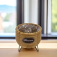 thumbnail image 4 of OUNONA Rattan Woven Flower Pot for Gardening Khaki Color Plastic Material Very Sturdy 1PC, 4 of 7