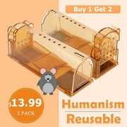 Label KINGDOM 2 Packs Have a Heart Trap Humane Mouse Trap Cage Live Trap Household Environmental Friendly Plastic Mice Animal Trap Cage Rodent Small Live Animal Pest Control Catch Hunting Trap
