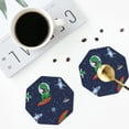thumbnail image 5 of Balery 4 Pcs Dinosaur Astronaut Space Surfingleather Coasters Set, Drink Table Cup Coasters For Living Room Kitchen Coffee Decor, 5 of 9