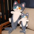 thumbnail image 4 of Único Cosplay Gato Cola de Tiburón Peluches Animales de Peluche Lindo Gato Ballena Perro Shiba Inu Cojín de Almohada Regalo de Cumpleaños Niño, L, gato tiburón, L, gato tiburón, 4 of 5