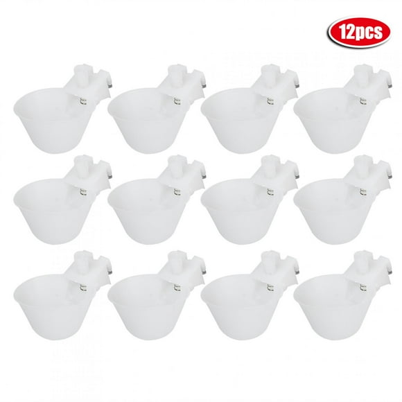 Bebedero para pájaros NikouMX 12 piezas vasos automáticos plástico 9x6,5x4,5 cm