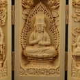 thumbnail image 4 of KLKCMS Handcraft Wooden Statue Tibetan Buddha Boxwood Carving Statue Box -7 -7, 4 of 9