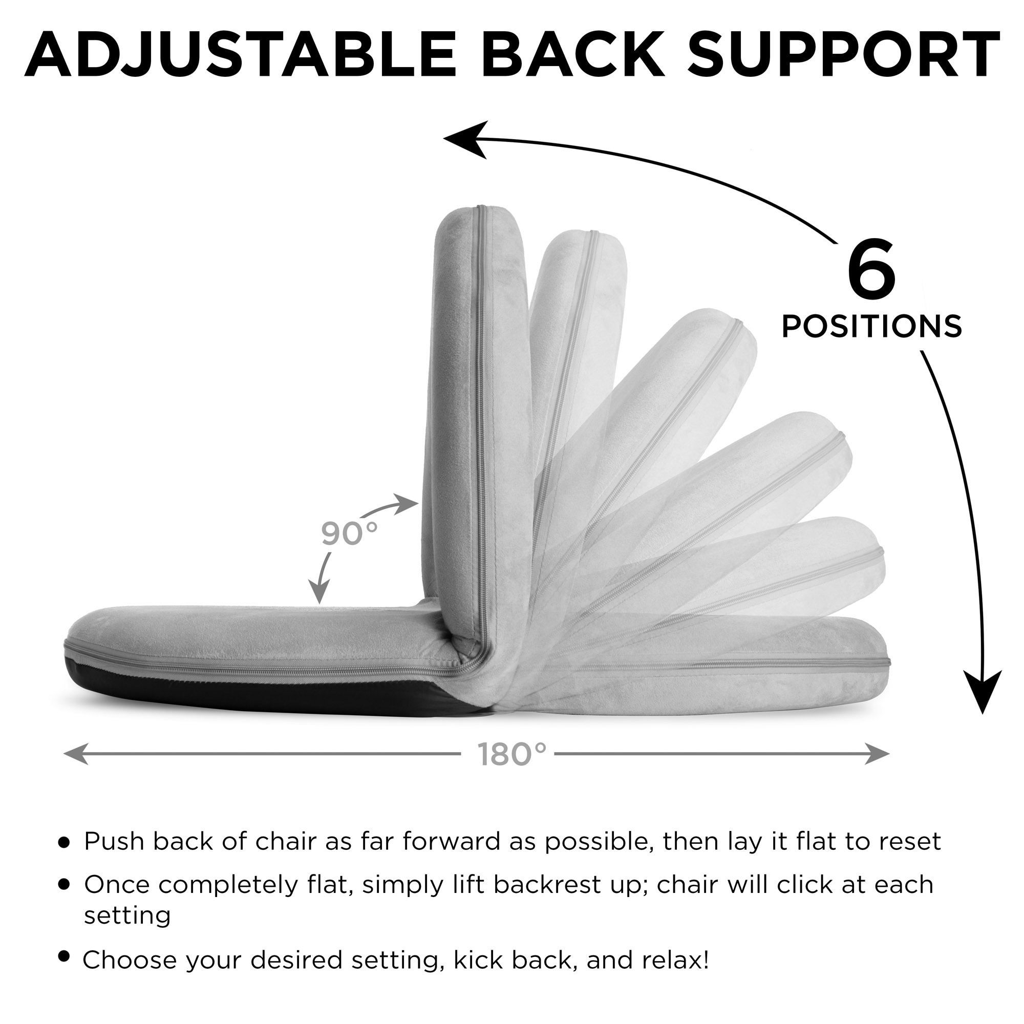 Best Choice Products Multipurpose Adjustable Floor Chair Cushioned