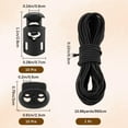 thumbnail image 2 of 11 Yards 3mm Elastic Cord with 20Pcs Spring Locks Black Stretch Drawstring Bungee Rope Round String Sing Double-Hole Plastic Toggles Stoppers Slider Ends Clamps for Sewing Shoelaces, 2 of 6