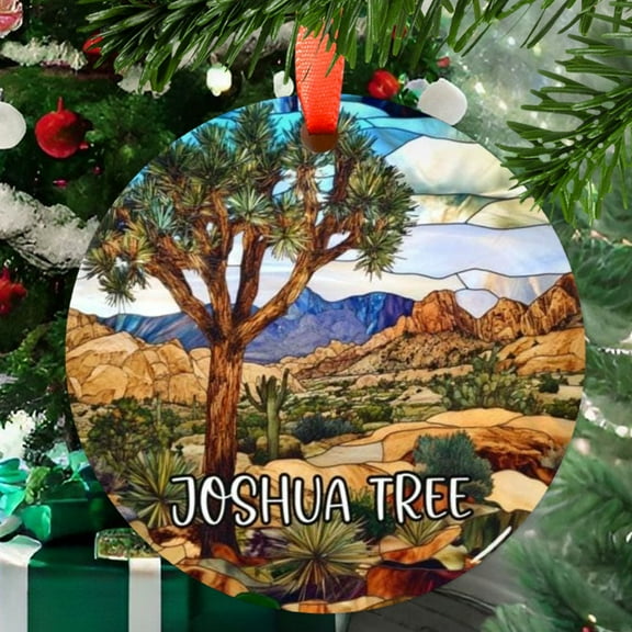 Joshua Tree Christmas Ornament, Ceramic/Acrylic - Joshua Tree Pacific Islands Travel Souvenir, Holiday Tree Decoration, Vacation Keepsake 2025, Wanderlust Gift, 2025 Edition