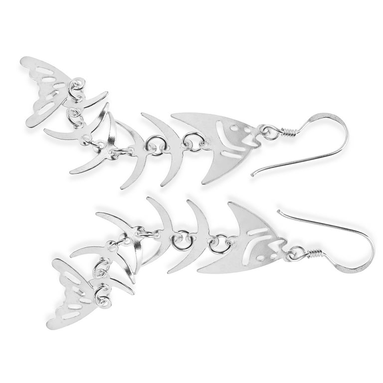 Store 925 Fish Bone Dangling Earrings