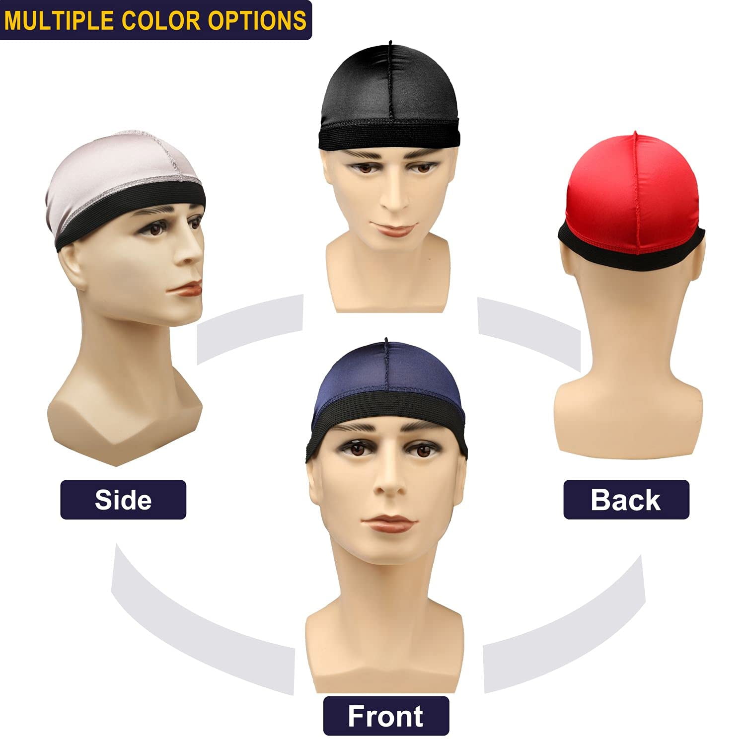 ZMLEVE 4Pcs Wave Cap, Silk Stocking 