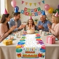 thumbnail image 5 of Happy Birthday Table Runner Linen Party Decorative Tablecloth 72-inch Birthday-Themed Table Runner Background, 5 of 6
