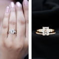 thumbnail image 3 of Rosec Jewels Certified Emerald Cut Lab Grown Diamond Bridal Ring Set - Gift For Women, 18K Yellow Gold, US 13.00, 3 of 8