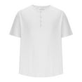 thumbnail image 3 of Maean Mens Short Sleeve Shirts Crew Neck Buttons Loose Tee Summer Causal Plain Tshirts Clothes, 3 of 7