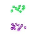 thumbnail image 1 of Dados poliédricos D10 Zulema 20 piezas Transparentes para juegos de mazmorras y dragones Verde y morado, 1 of 8