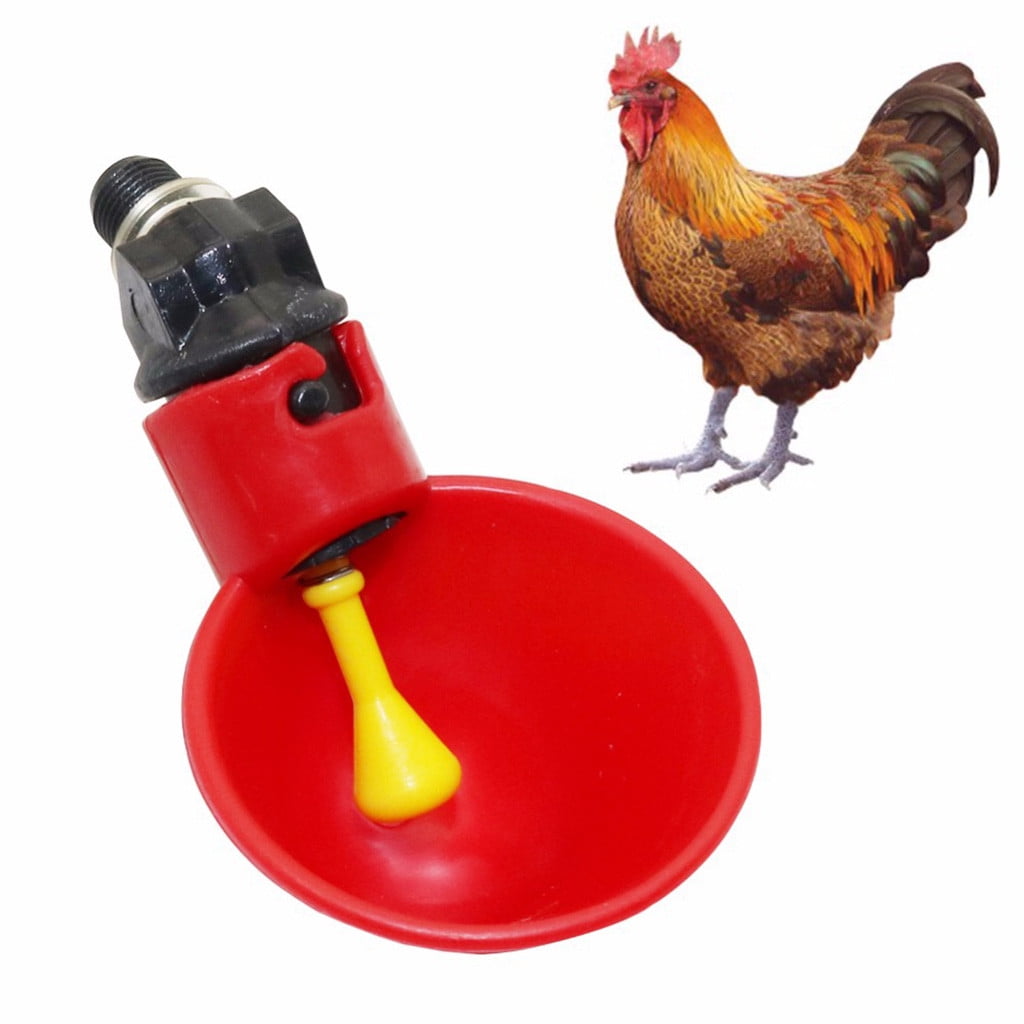 Fowl Bowl Automatic Plastic Horizontal Chicken Drinking Tap Poultry Drinker 