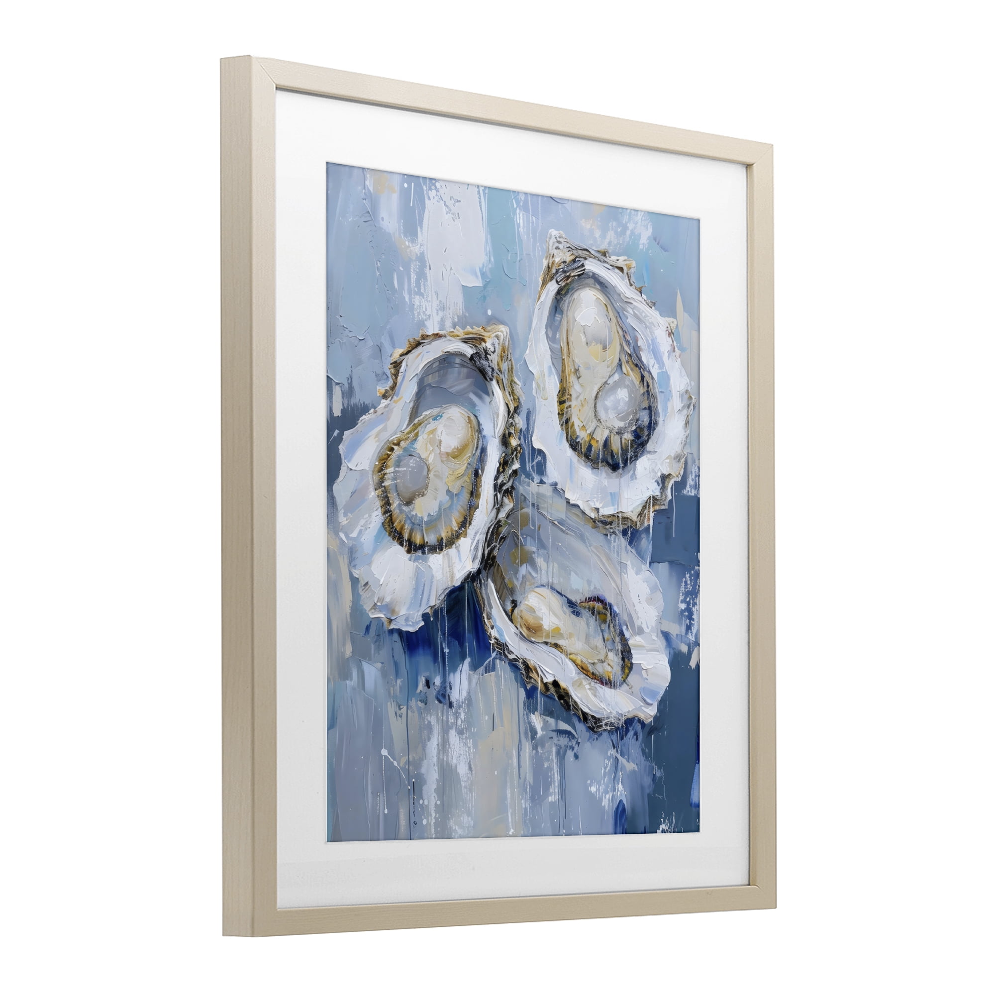 Stupell Industries Vibrant Blue Oysters Birch Framed Print Under Glass, design by Creative Studio