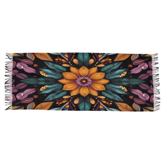 BZSMCE Women Scarf Colorfull Blossom Pattern Simple Pattern Soft Warm Long Large Scarves