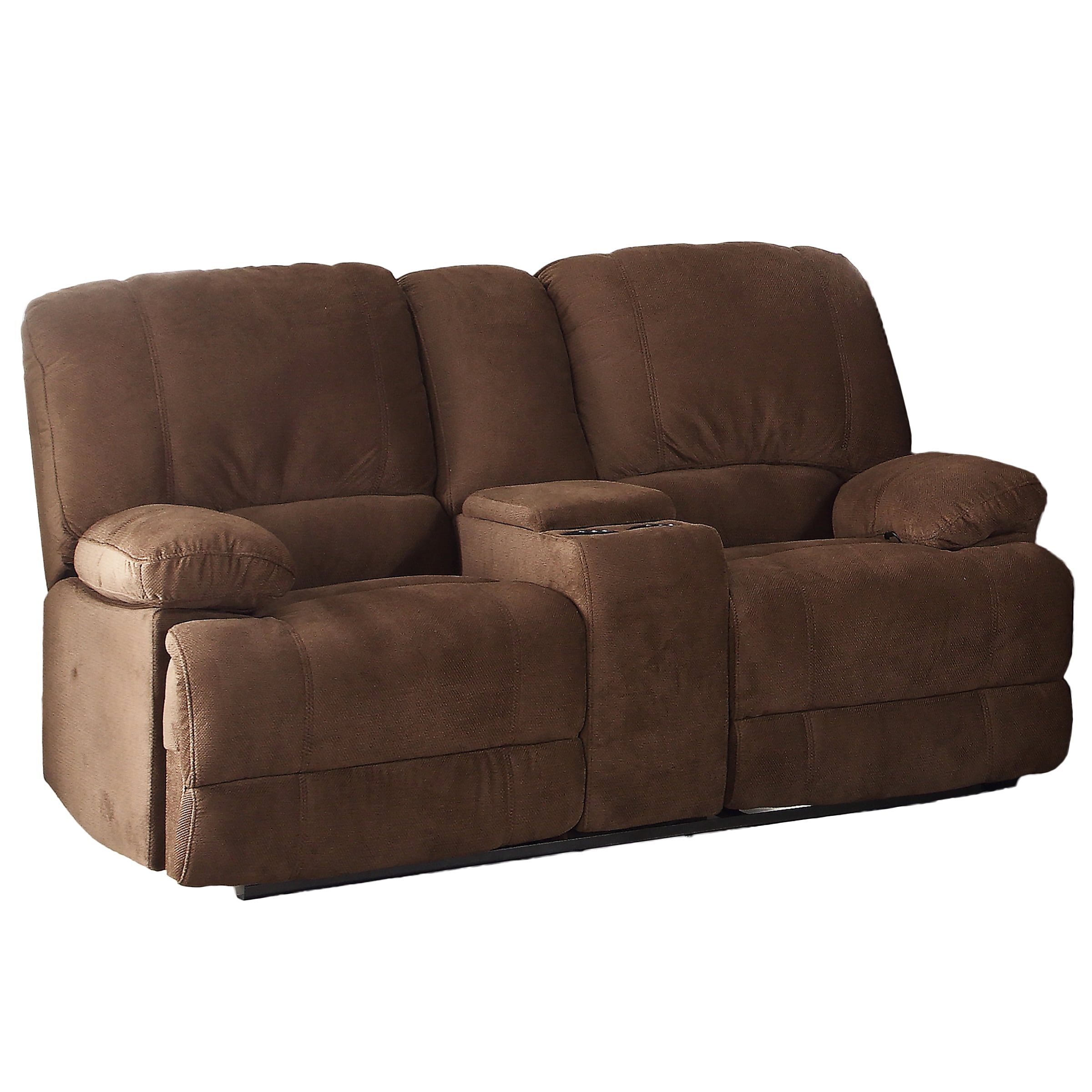 AC Pacific Kevin Brown Dual Reclining Polyester 2-Seat Love Seat