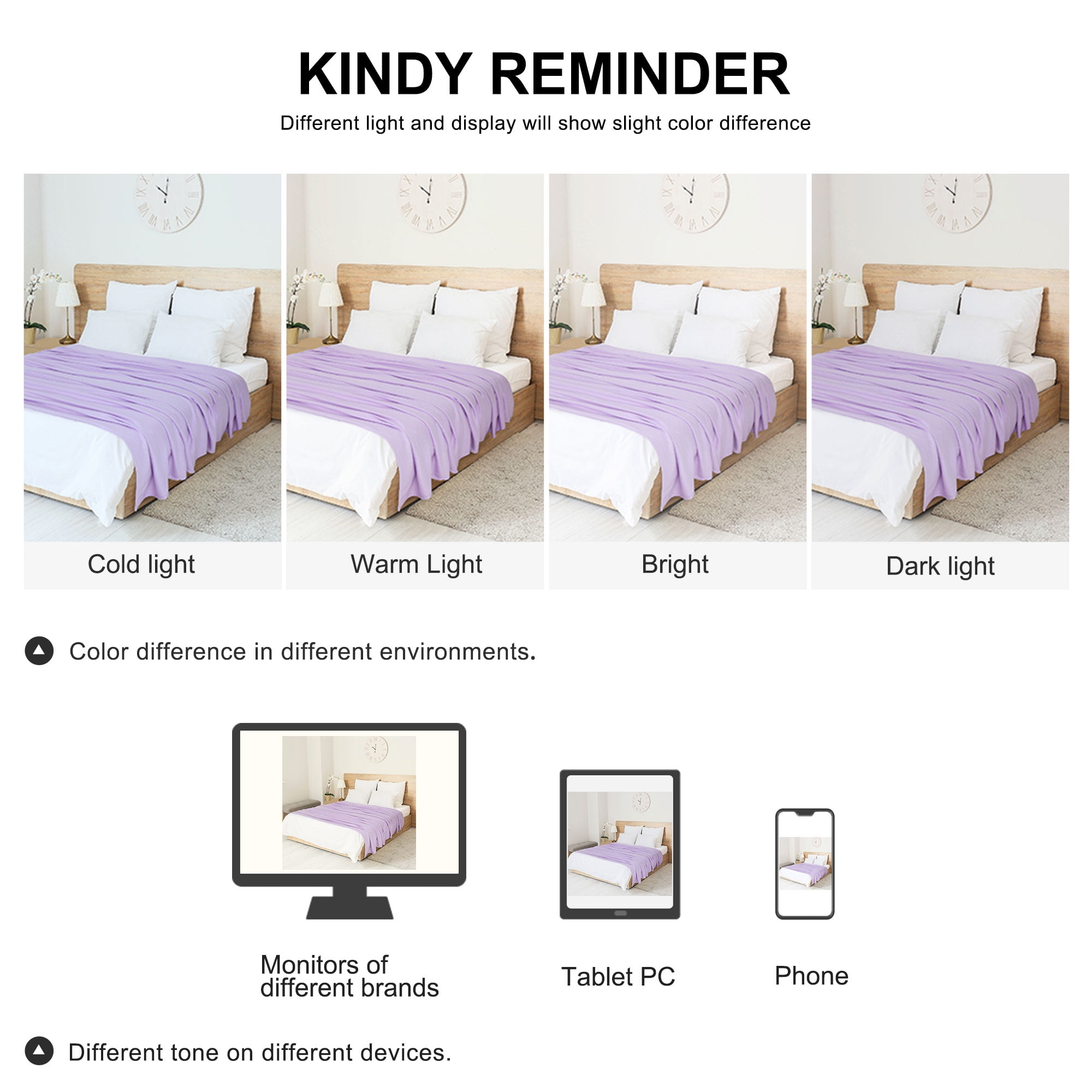 Unique Bargains Cooling Viscose from Bamboo Breathable Blanket Lavender King