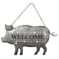 thumbnail image 1 of IMAX Z17254 Welcome Pig Wall Decor - Silver, 1 of 1