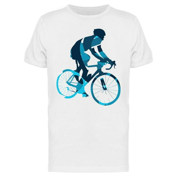 Cyclist Blue Design T-Shirt Men -Image by Shutterstock, Male x-Large