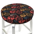 thumbnail image 3 of Sikiie Compass And Mountains In Bicycle Wheels1 for Round Bar Chair Cushion Cover, Dustproof and Non-slip Stool Protector for Kitchen Bar Restaurant Chairs-14 inch, 3 of 7