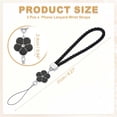 thumbnail image 2 of Uxcell Phone Lanyard Wrist Straps, Creative Braided Flower Charm Strap for Phone Case and Keychain Black, 2 of 7